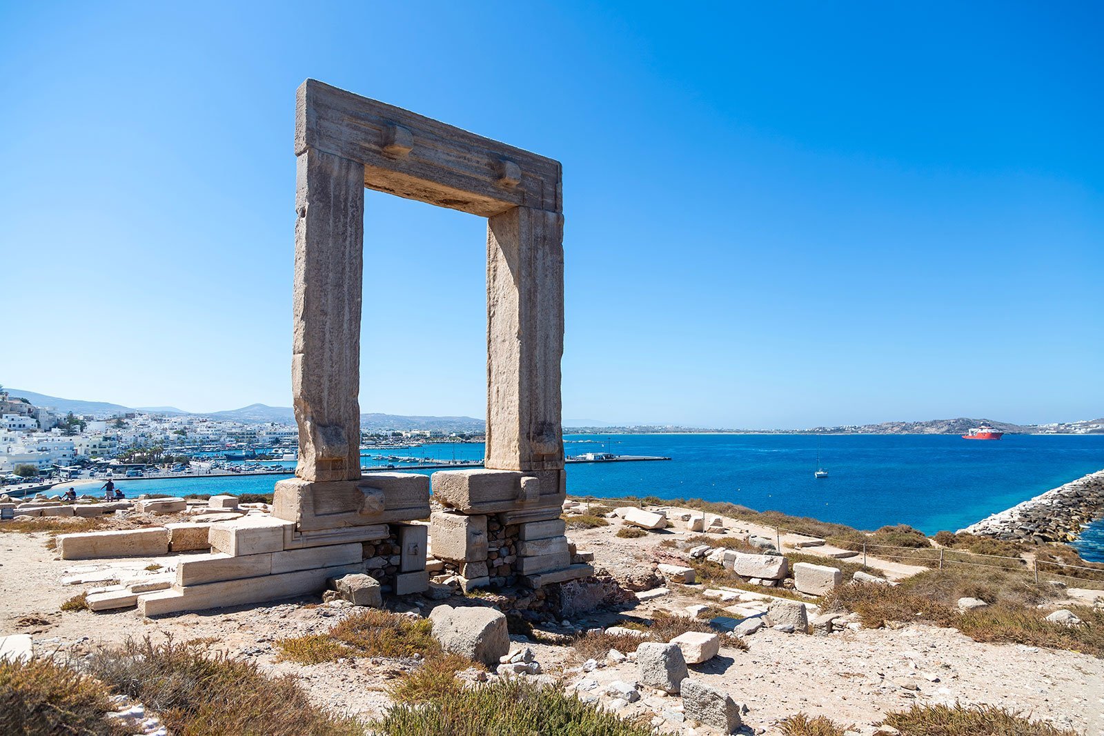 Isola di Naxos Tempio e mare